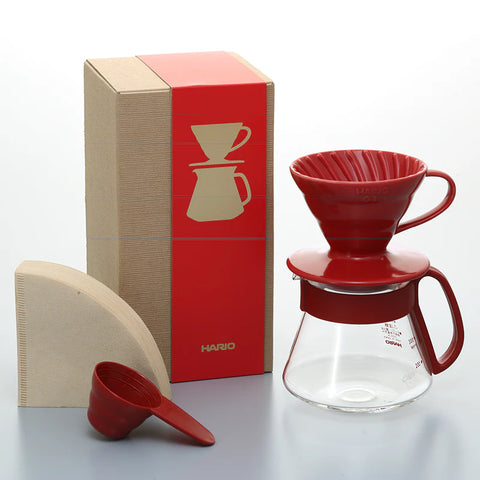 Hario - V60 Ceramic Dripper Pot Set 01 Red