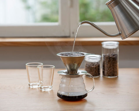 HARIO DMD-02-HSV Double Mesh Metal Coffee Dripper, Size 02, Reusable Stainless Steel Pour-Over Filter