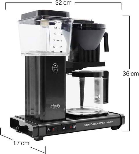 Moccamaster KBG Select, Coffee Machines, Filter Coffee Machine, Black, UK Plug, 1.25 Liters