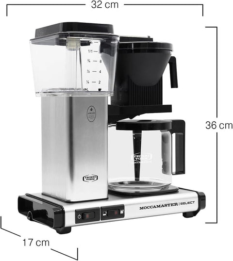 Moccamaster KBG Select, Coffee Machines, Filter Coffee Machine, Black, UK Plug, 1.25 Liters
