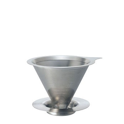 HARIO DMD-02-HSV Double Mesh Metal Coffee Dripper, Size 02, Reusable Stainless Steel Pour-Over Filter