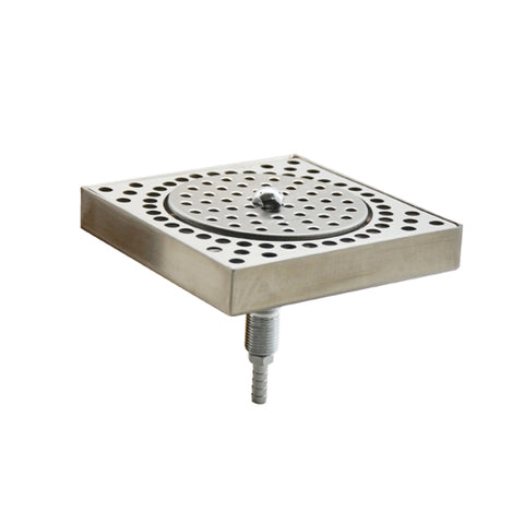 Krome 6-3/8″x 6-3/8″ Glass Rinser Drip Tray With Drain C4060